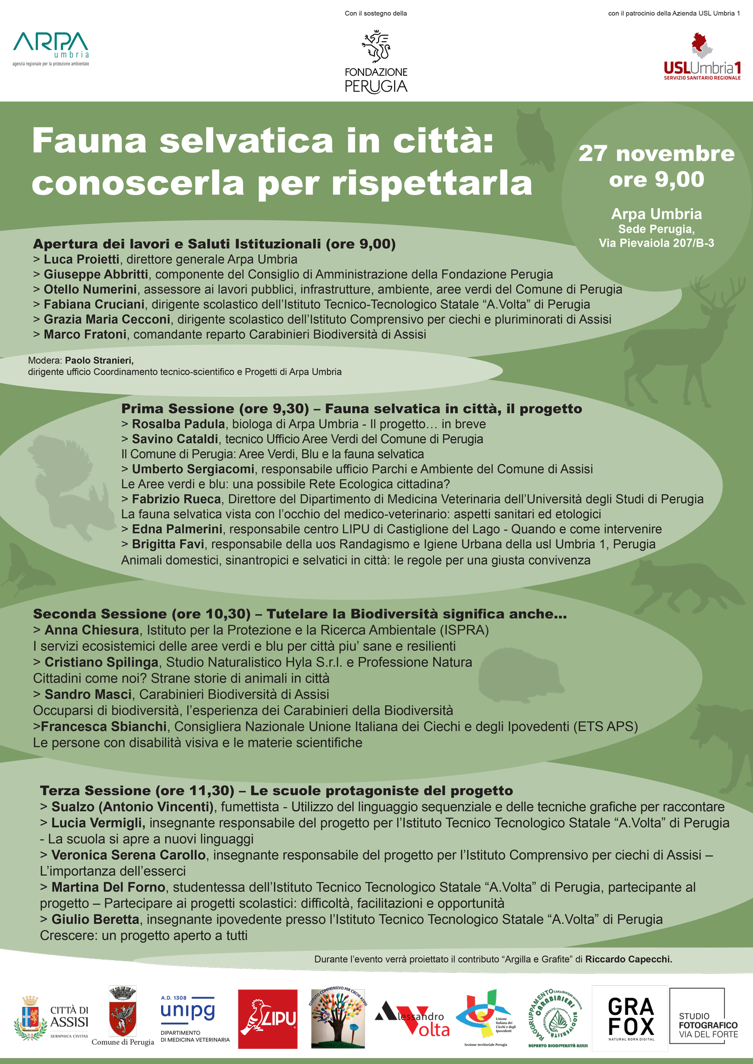 Locandina Fauna selvatica in città - Collegamento al pdf della locandina